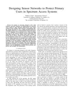 Designing Sensor Networks to Protect Primary Users in Spectrum