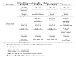 BEST/MTSS Summer Institute 2016 – Schedule
