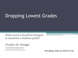 Dropping Lowest Grades Mathematics Magazine