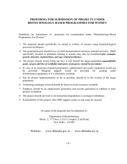 proforma for submission of projects under