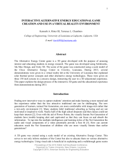 INTERACTIVE ALTERNATIVE ENERGY EDUCATIONAL GAME