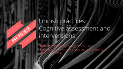 Finnish practices: Cognitive assessment and interventions