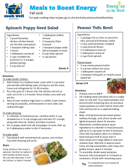 Meals to Boost Energy