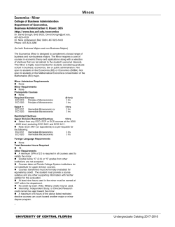 Economics - UCF Catalog - University of Central Florida