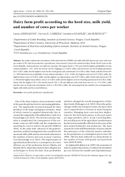 Dairy farm profit according to the herd size, milk yield, and number of