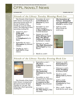 CFPL NovelT News - Cedar Falls Public Library