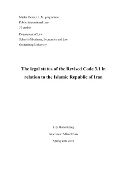 D Uppsats-The legal status of the Revised Code 3.1 in relation to the