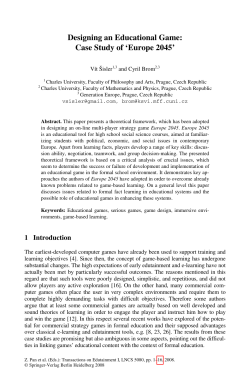 Designing an Educational Game: Case Study of `Europe 2045`