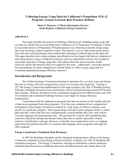 Collecting Energy Usage Data for California`s Proposition 39 K