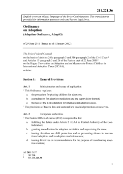 Ordinance on Adoption 211.221.36