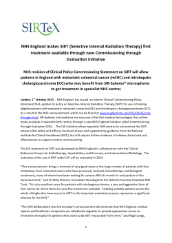 NHS England makes SIRT (Selective Internal Radiation Therapy