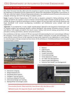 OSU DEPARTMENT OF INTEGRATED SYSTEMS ENGINEERING
