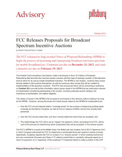 FCC Releases Proposals for Broadcast Spectrum Incentive Auctions