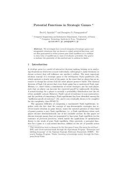 Potential Functions in Strategic Games