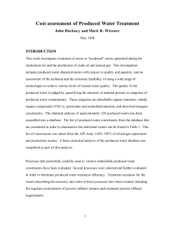 Cost assessment of Produced Water Treatment