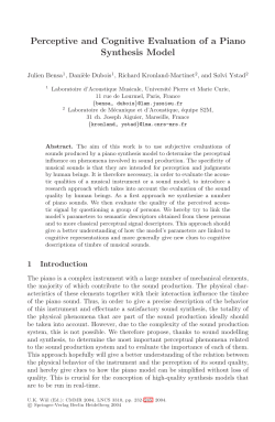 Perceptive and Cognitive Evaluation of a Piano Synthesis Model