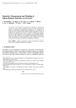 Emissivity Measurements and Modeling of Silicon