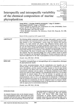 Interspecific and intraspecific Variability of the - Archimer