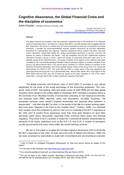Cognitive dissonance, the Global Financial Crisis and - Real