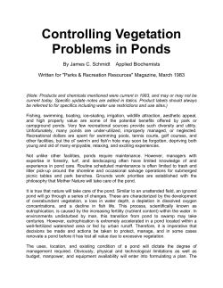 Controlling Vegetation Problems in Ponds