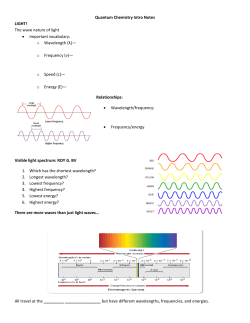 Quantum Chemistry Intro Notes LIGHT! The wave nature of light