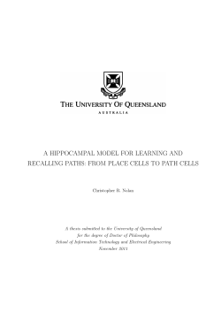 a hippocampal model for learning and recalling paths: from place