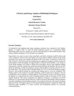 A Process and Energy Analysis of Pelletizing - REAP