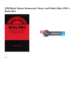 Book Malawi Democratic Theory and Public