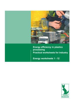 Energy efficiency in plastics processing Practical worksheets for