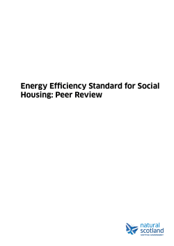 Energy Efficiency Standard for Social Housing: Peer Review