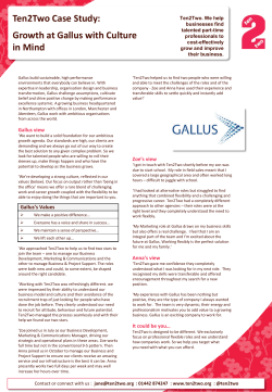 Ten2Two Case Study: Growth at Gallus with Culture in Mind