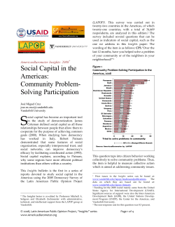 Social Capital in the Americas: Community Problem