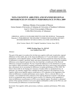 Non-Cognitive Abilities and Spanish Regional Differences in