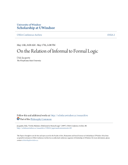 On the Relation of Informal to Formal Logic
