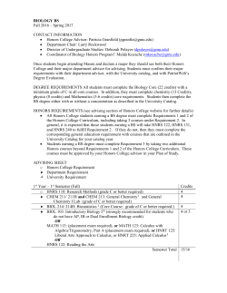 Biology BS - Honors College