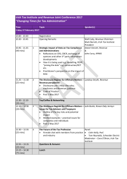 Irish Tax Institute and Revenue Joint Conference 2017 “Changing