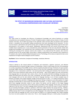 the effect of background knowledge and cultural nativization on