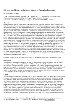 Nitrogen use efficiency and nitrogen balance in Australian