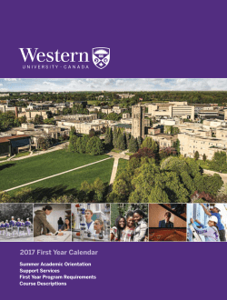 2017 First Year Calendar - Academic Calendar