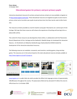 Educational games for primary and post-primary pupils