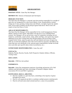 Game Day Site Manager JD