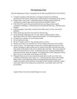 File Maintenance Clerk