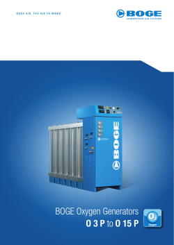 BOGE Oxygen Generators O 3 P to O 15 P