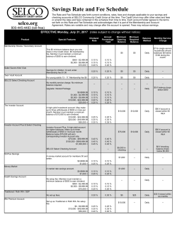 Savings Rate and Fee Schedule - SELCO Community Credit Union