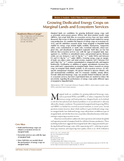 Growing Dedicated Energy Crops on Marginal Lands and