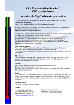 CO2 Carbonisation Reactor CO2 as a feedstock Sustainable Mg
