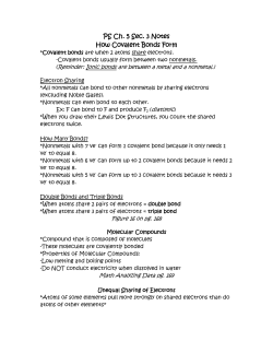 PS Ch. 5 Sec. 3 Notes How Covalent Bonds Form