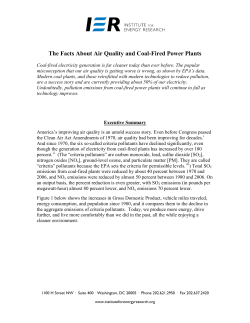 The Facts About Air Quality and Coal-Fired Power Plants