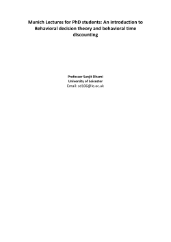 An introduction to Behavioral decision theory and behavioral time