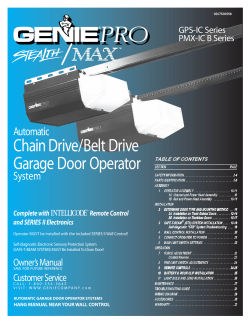 Chain Drive/Belt Drive Garage Door Operator
